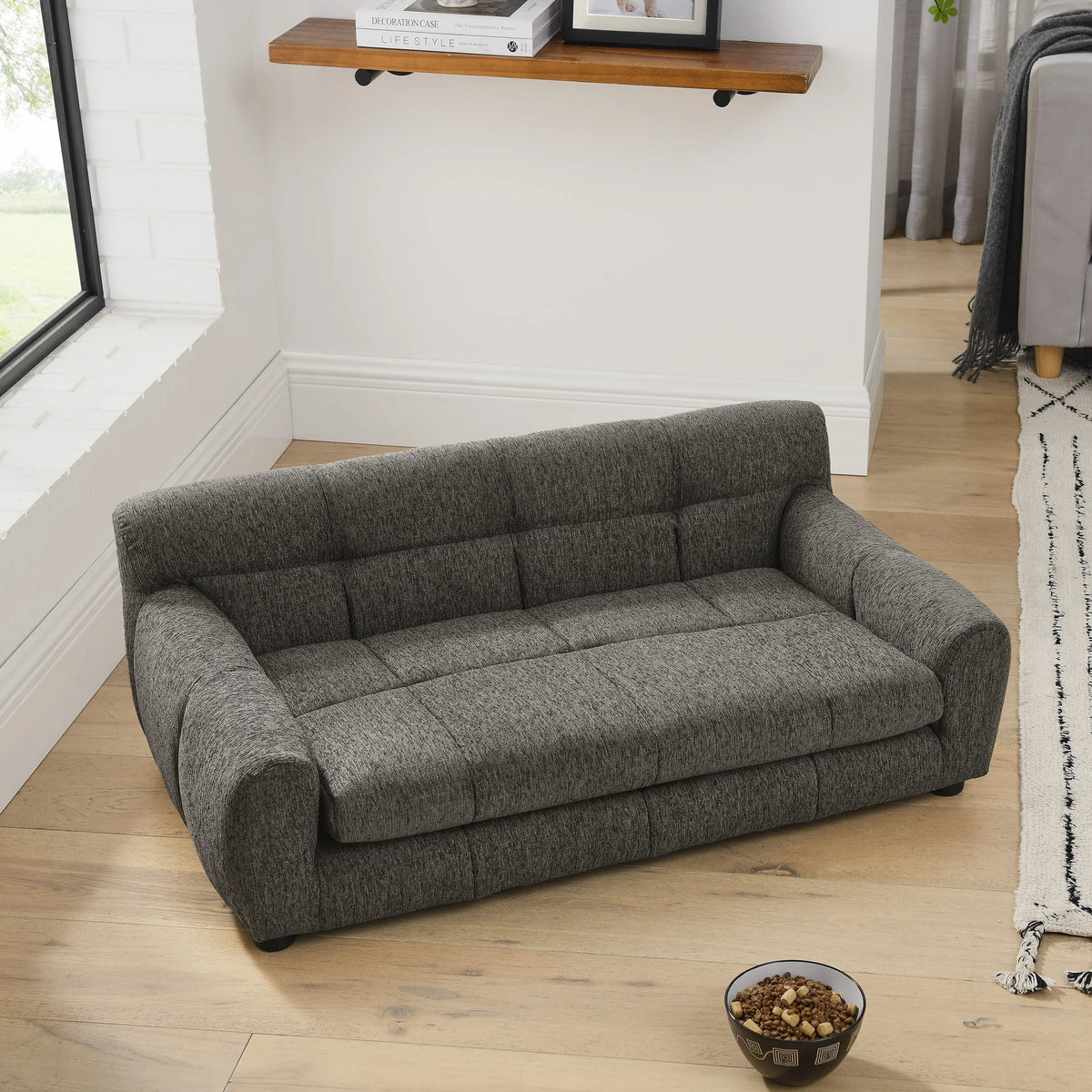 Breathable Dog Sofa Bed With Supportive Backrest And Armrests