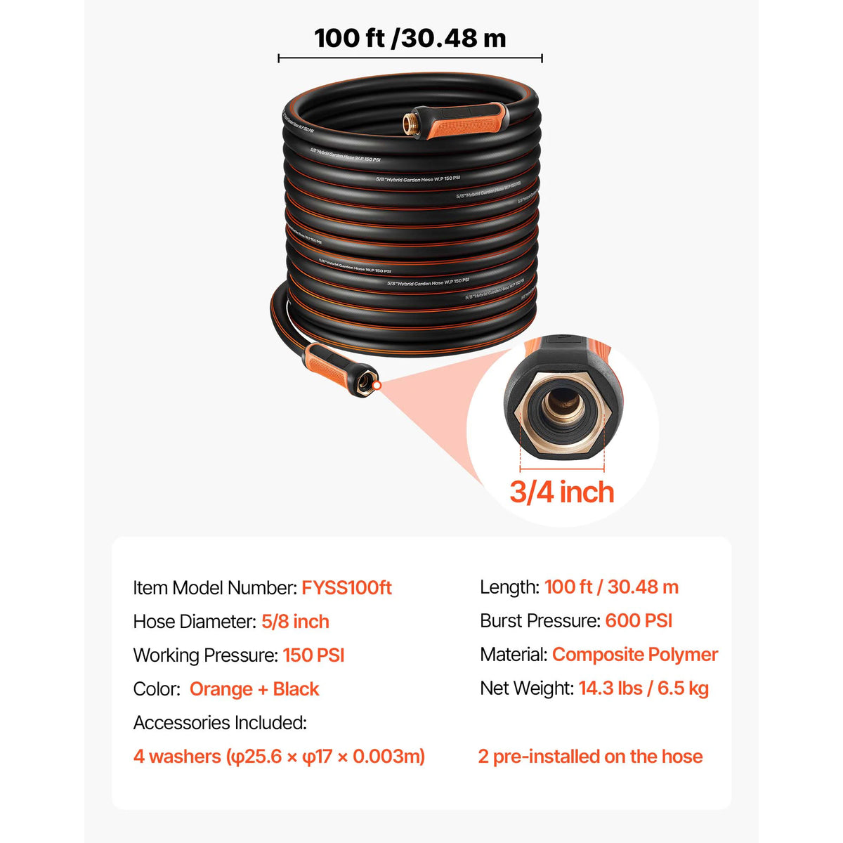 SucceBuy Heavy Duty Flexible Kink Resistant Garden Water Hose