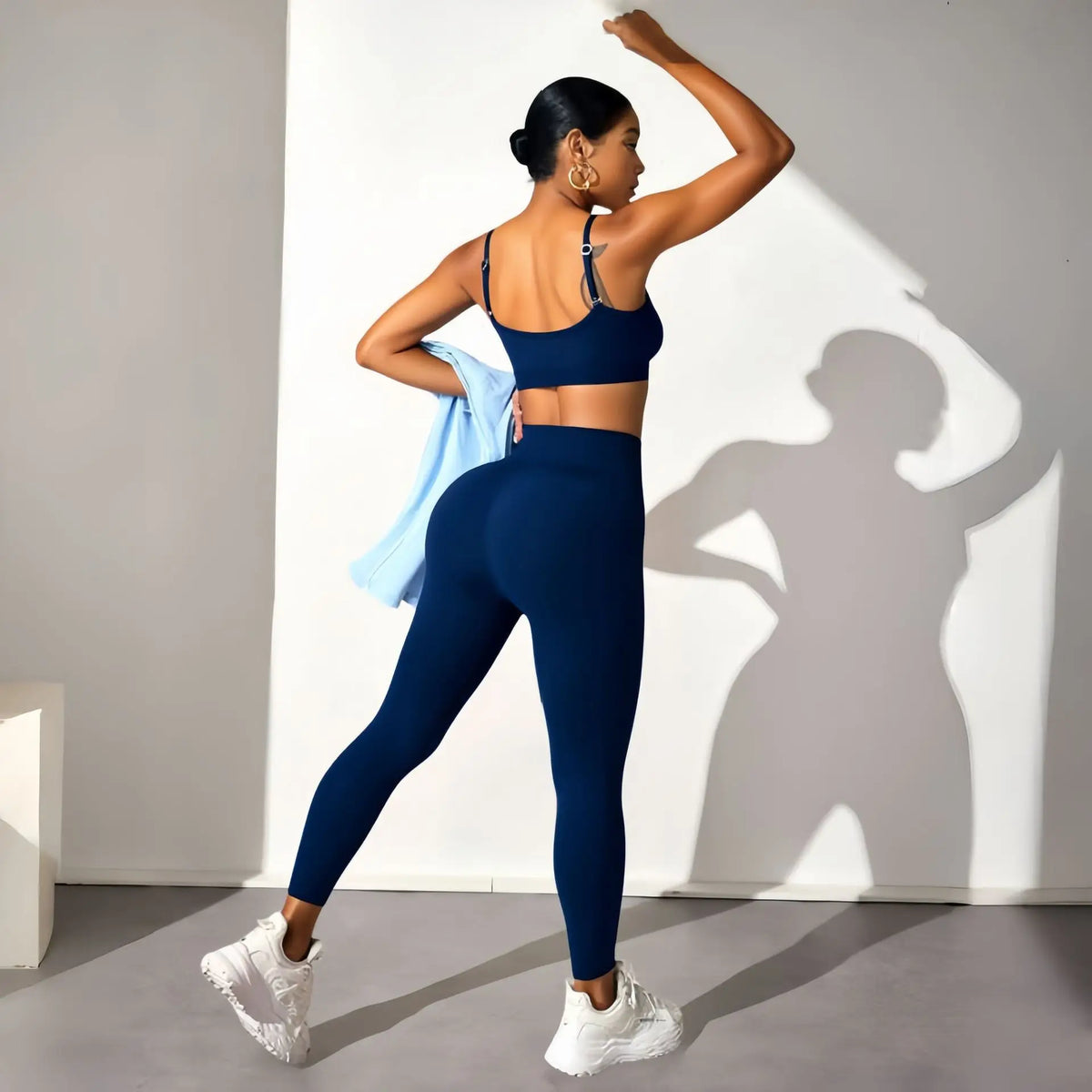 Women's Seamless Yoga Set With Bra Leggings Long Sleeve Top