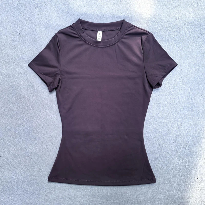 Women's Seamless Short Sleeve Yoga Crop Top for Gym Workouts