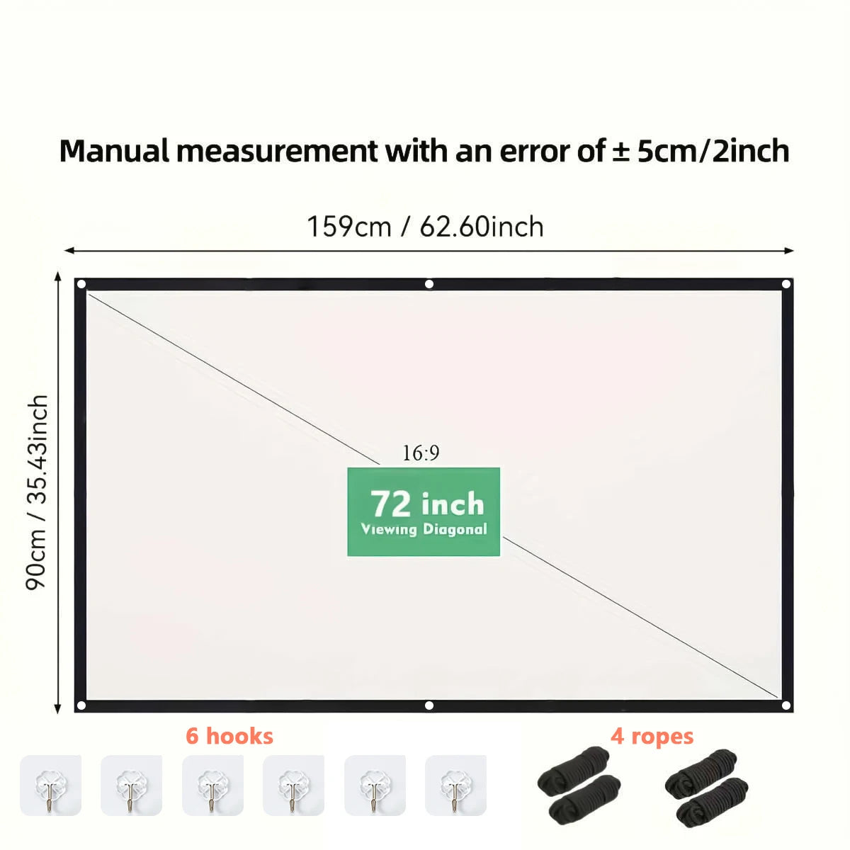 Portable Foldable Projection Screen With Dual Stands For Movie Theater