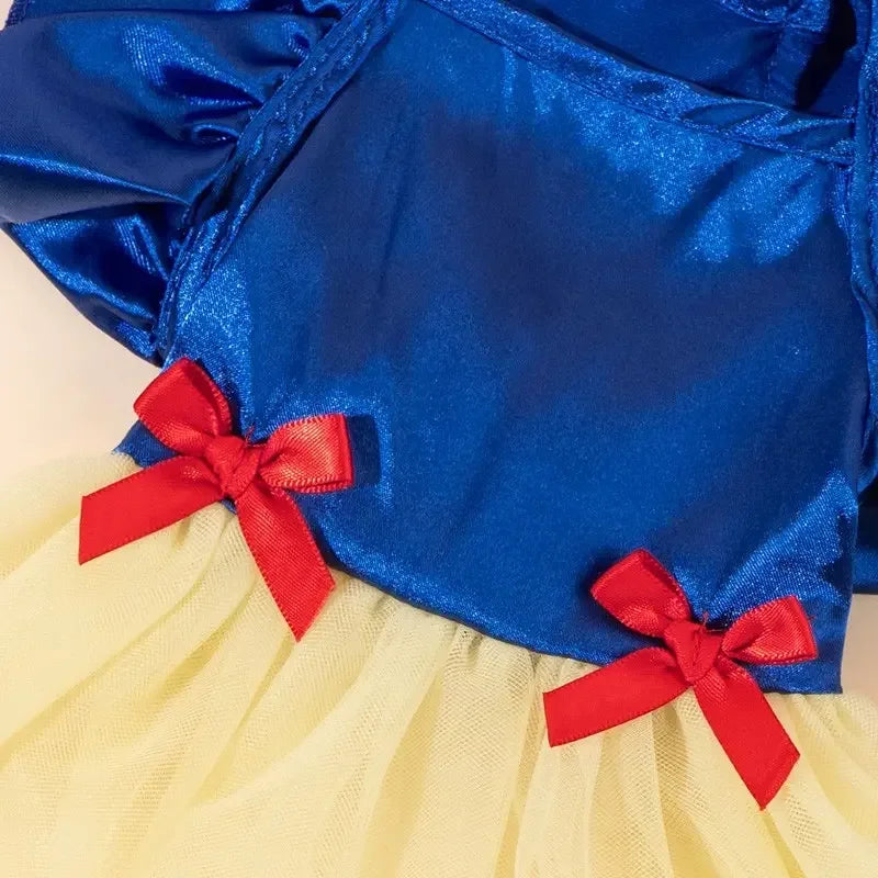 Printed Princess Pet Dress With Bow For Dogs And Cats