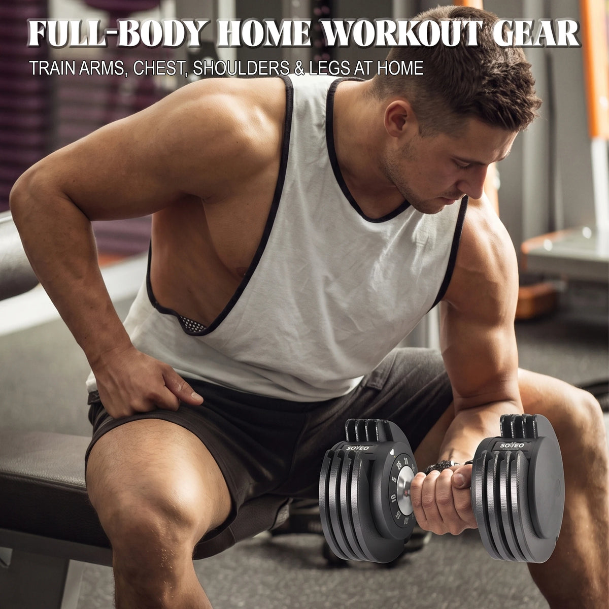 Adjustable Dumbbell Set With Fast Dial And Dual Lock System