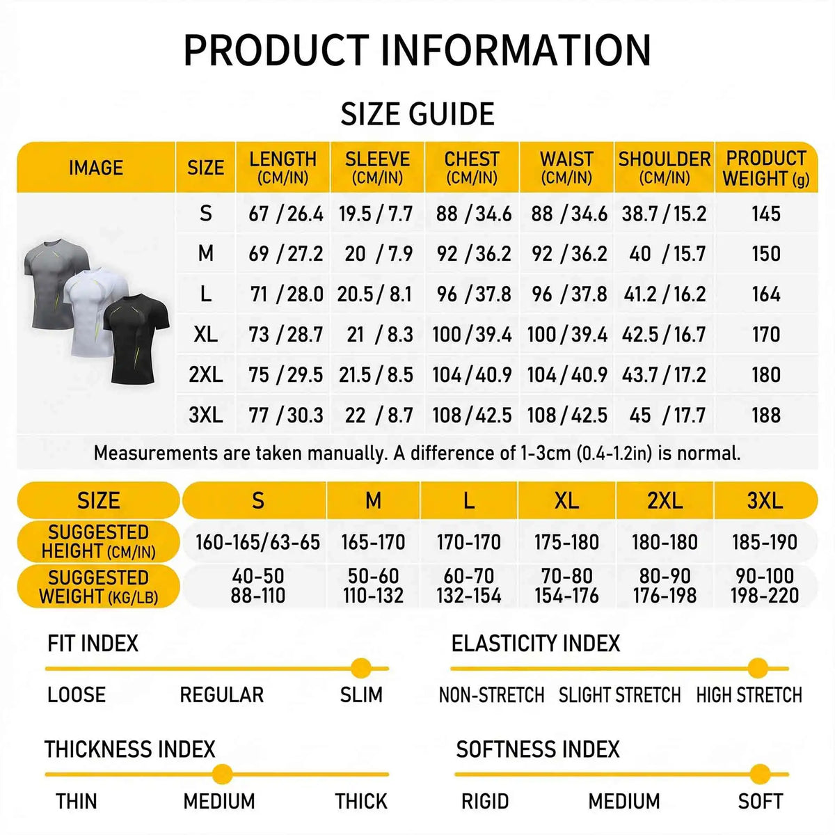 Mens Compression Workout Shirts Quick Dry Athletic Baselayer Training Tops