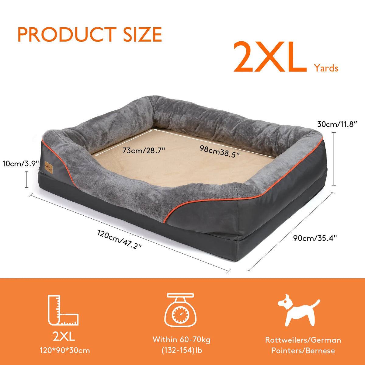 BINGOPAW Comfortable Foam Dog Bed With Removable Washable Cover