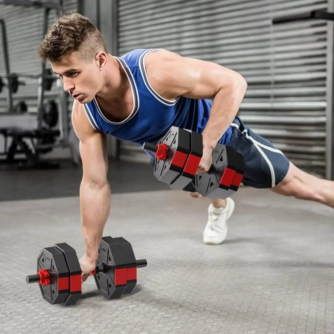 Adjustable Dumbbell to Barbell Set for Home Strength Training