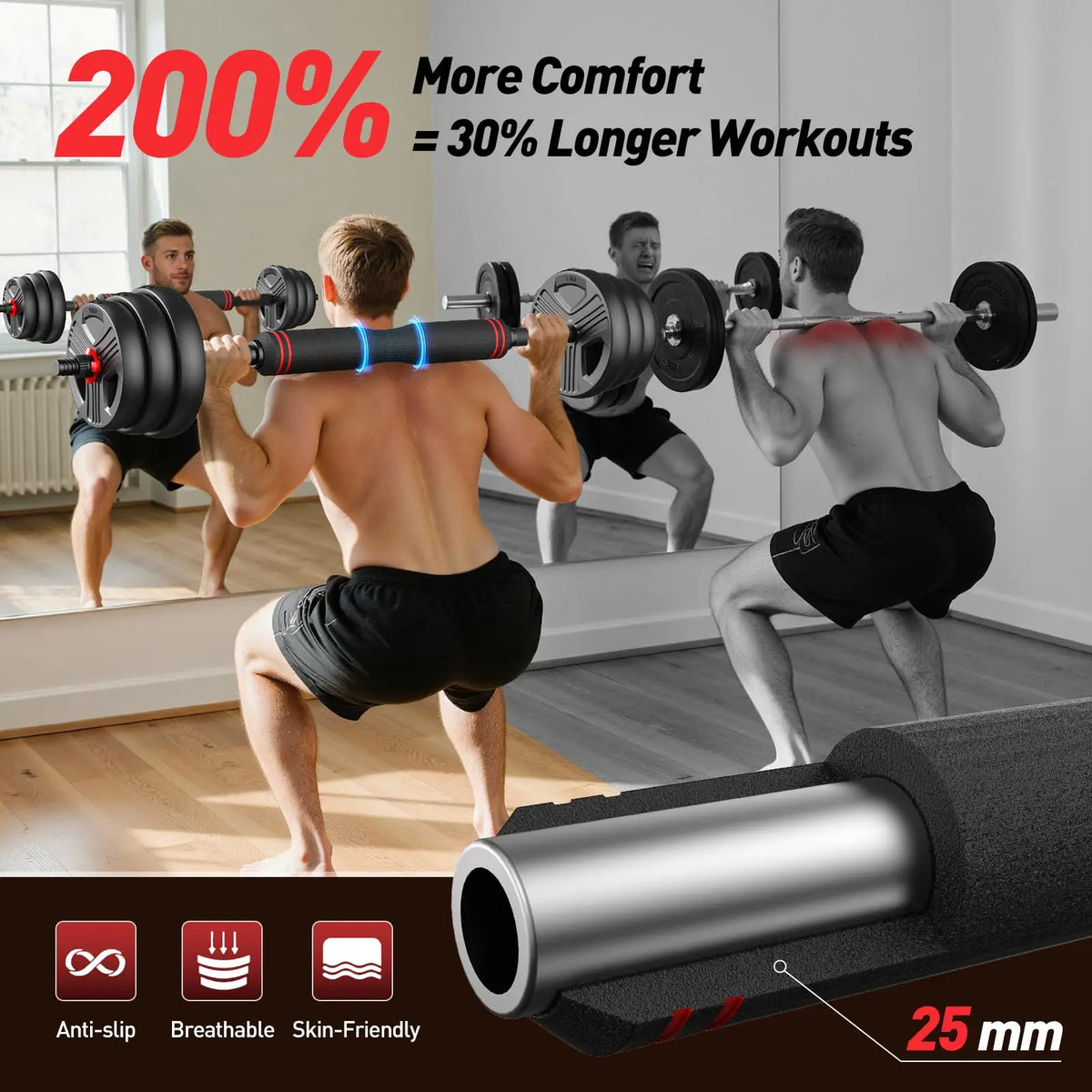 FED Fitness Adjustable 5 In 1 Dumbbell Barbell Kettlebell Set