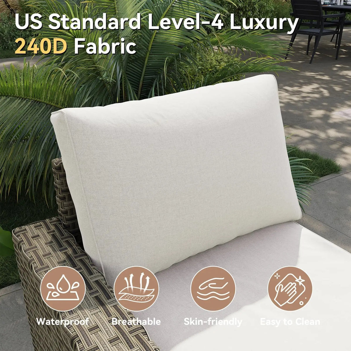 AOXUN Luxury Patio Rattan Sectional Sofa Set For Outdoor Living