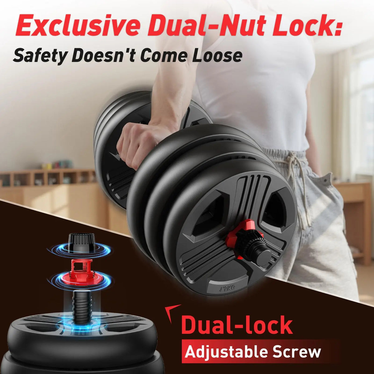 FED Fitness Adjustable 5 In 1 Dumbbell Barbell Kettlebell Set