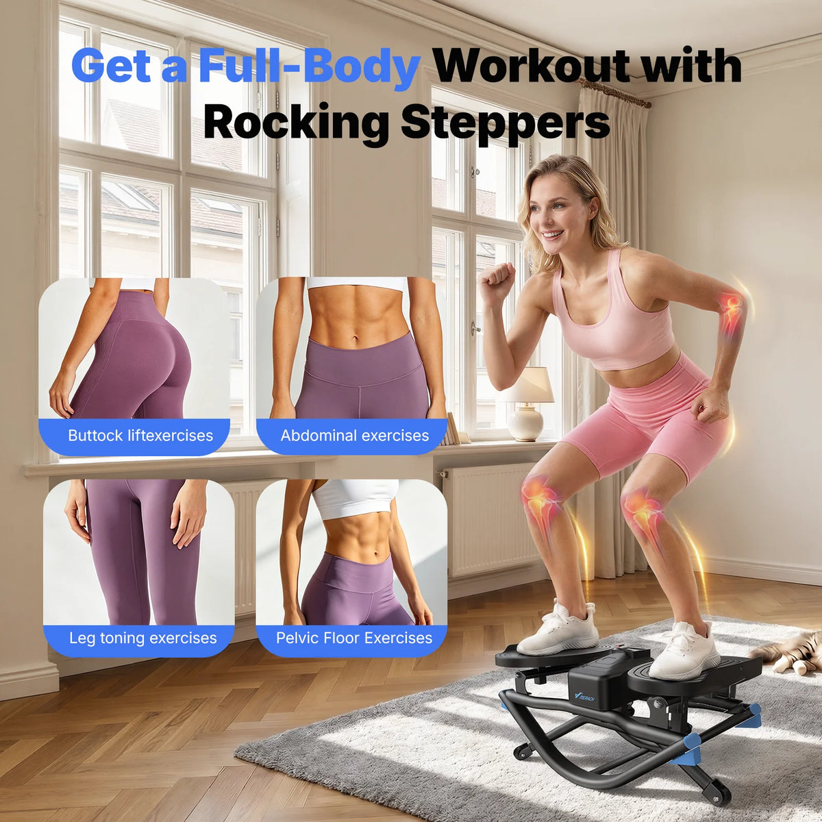 MERACH Rocking Stepper And Ab Twist Board For Home Fitness