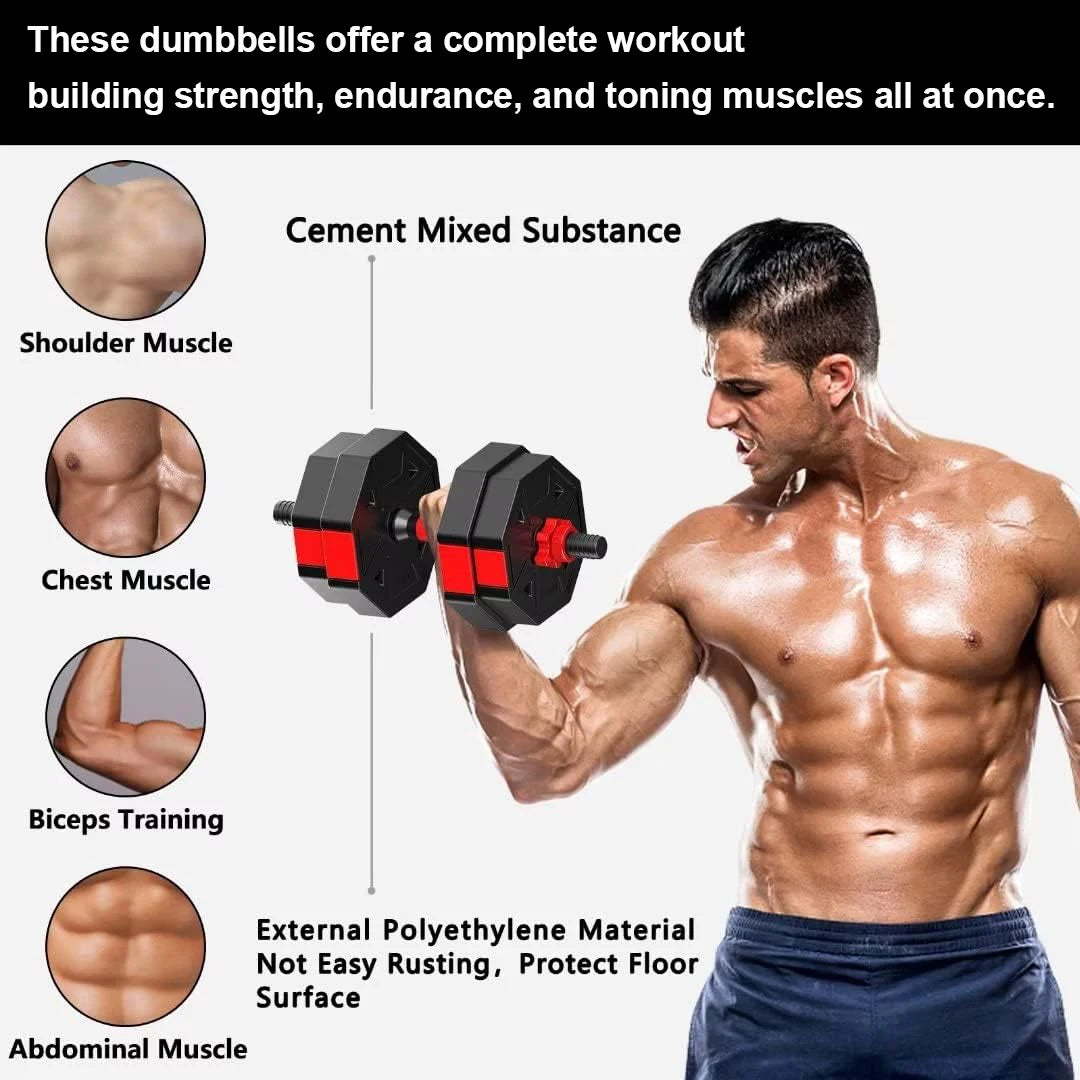 Adjustable Dumbbell to Barbell Set for Home Strength Training