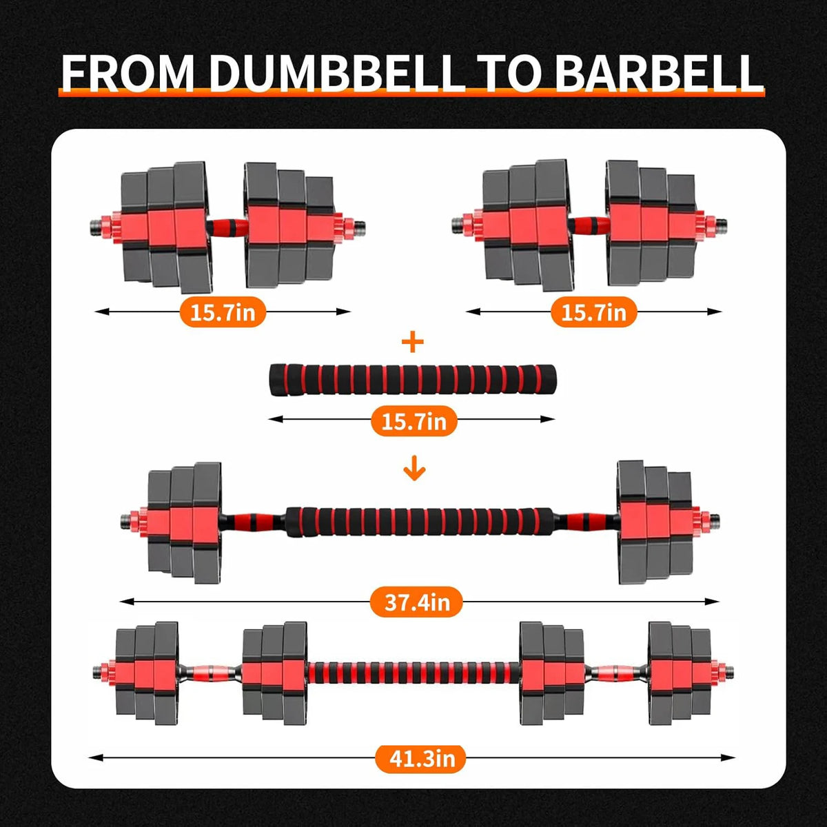 Adjustable Dumbbell to Barbell Set for Home Strength Training