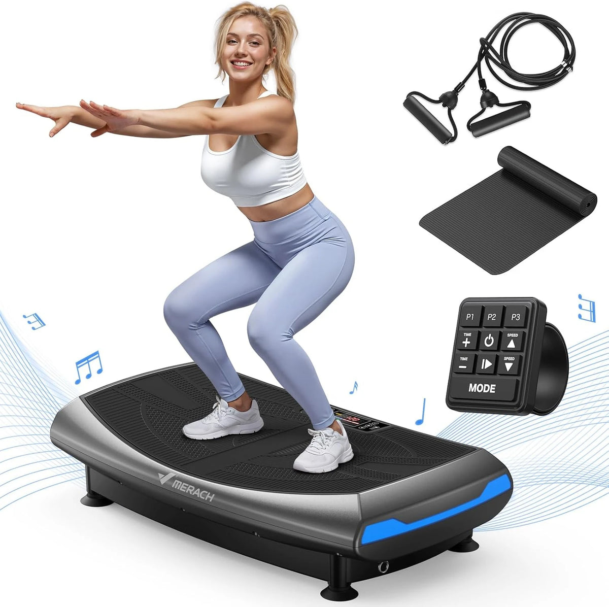 Merach 4D Vibration Plate Exercise Machine Full Body Workout