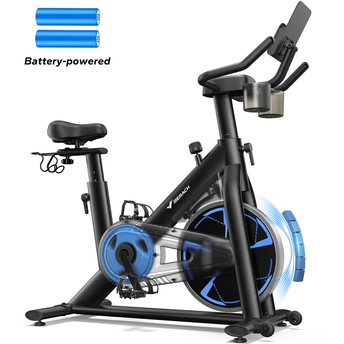 Merach Magnetic Exercise Bike with Quiet Ride and App Connectivity