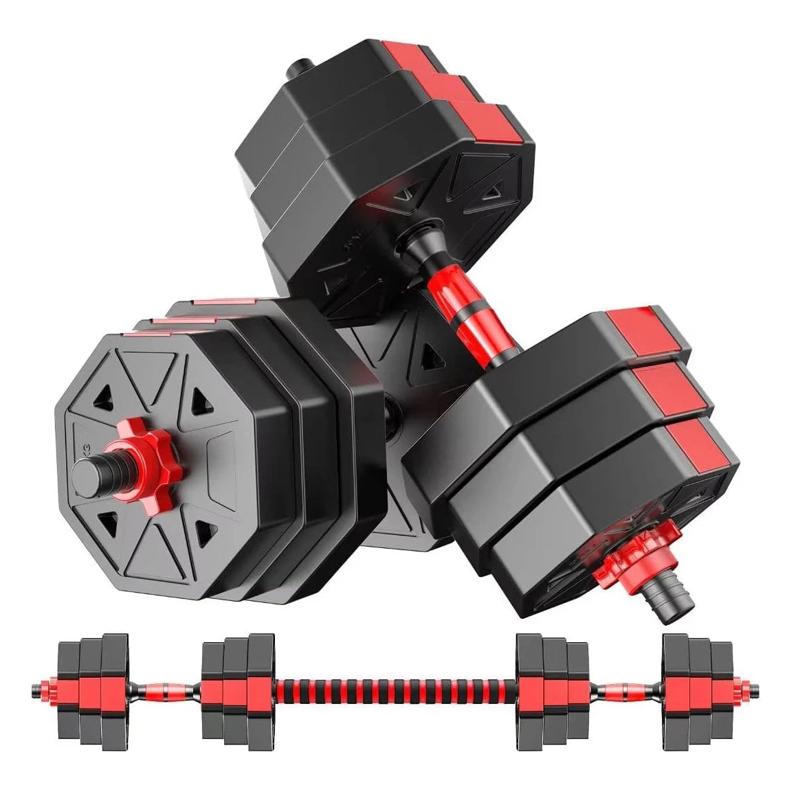 Adjustable Dumbbell to Barbell Set for Home Strength Training