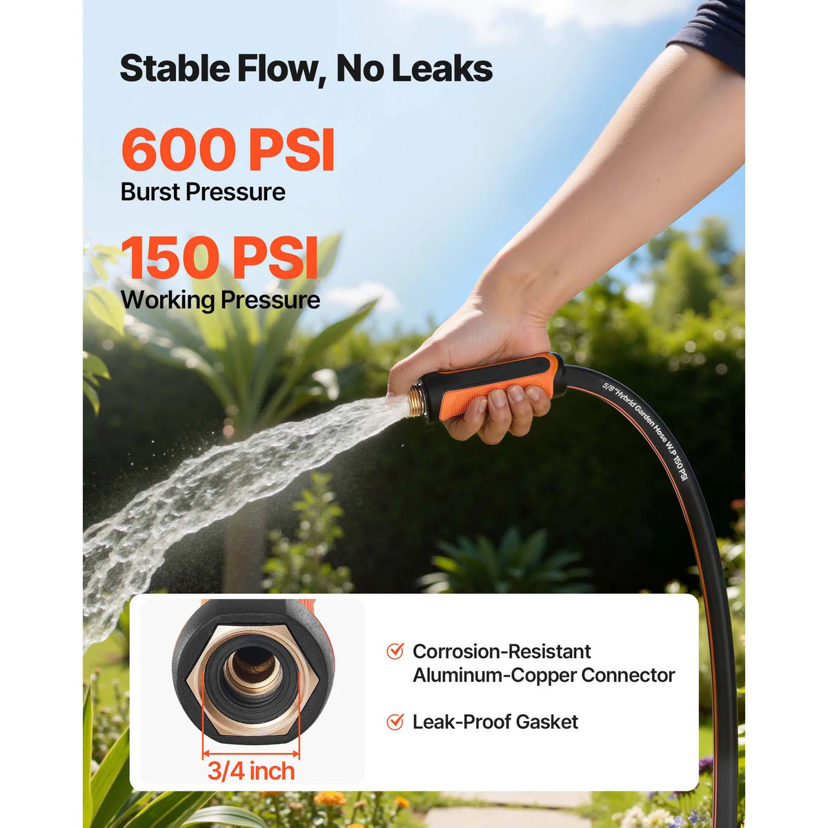 SucceBuy Heavy Duty Flexible Kink Resistant Garden Water Hose