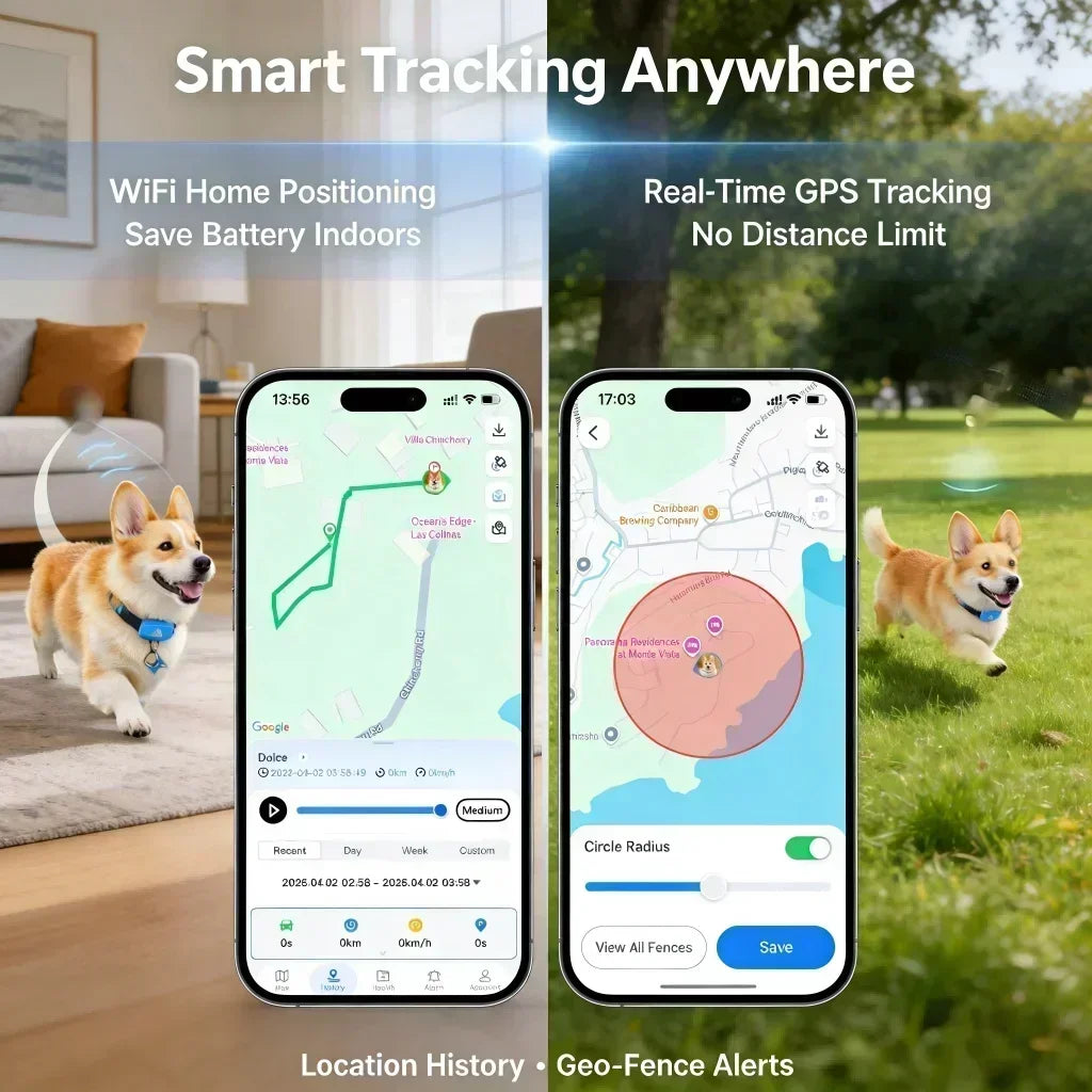 WANWAYTECH 4G GPS Tracker for Dogs and Cats Real-Time Tracking