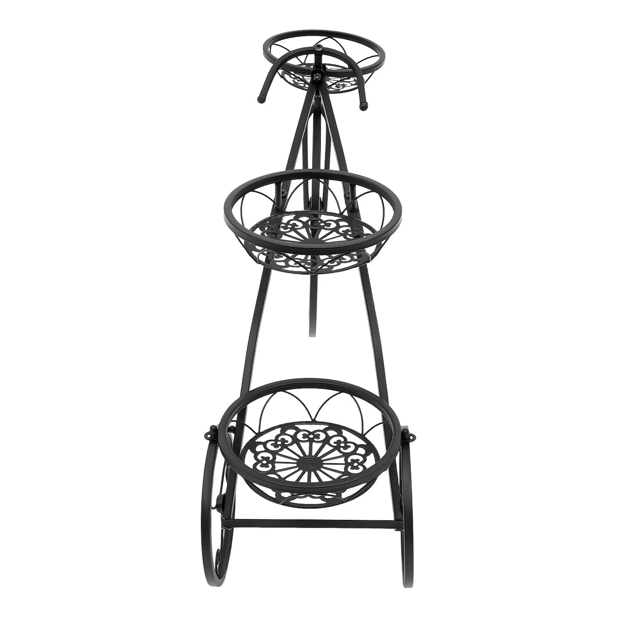 Tricycle Three Tier Iron Plant Stand For Home And Garden Decor