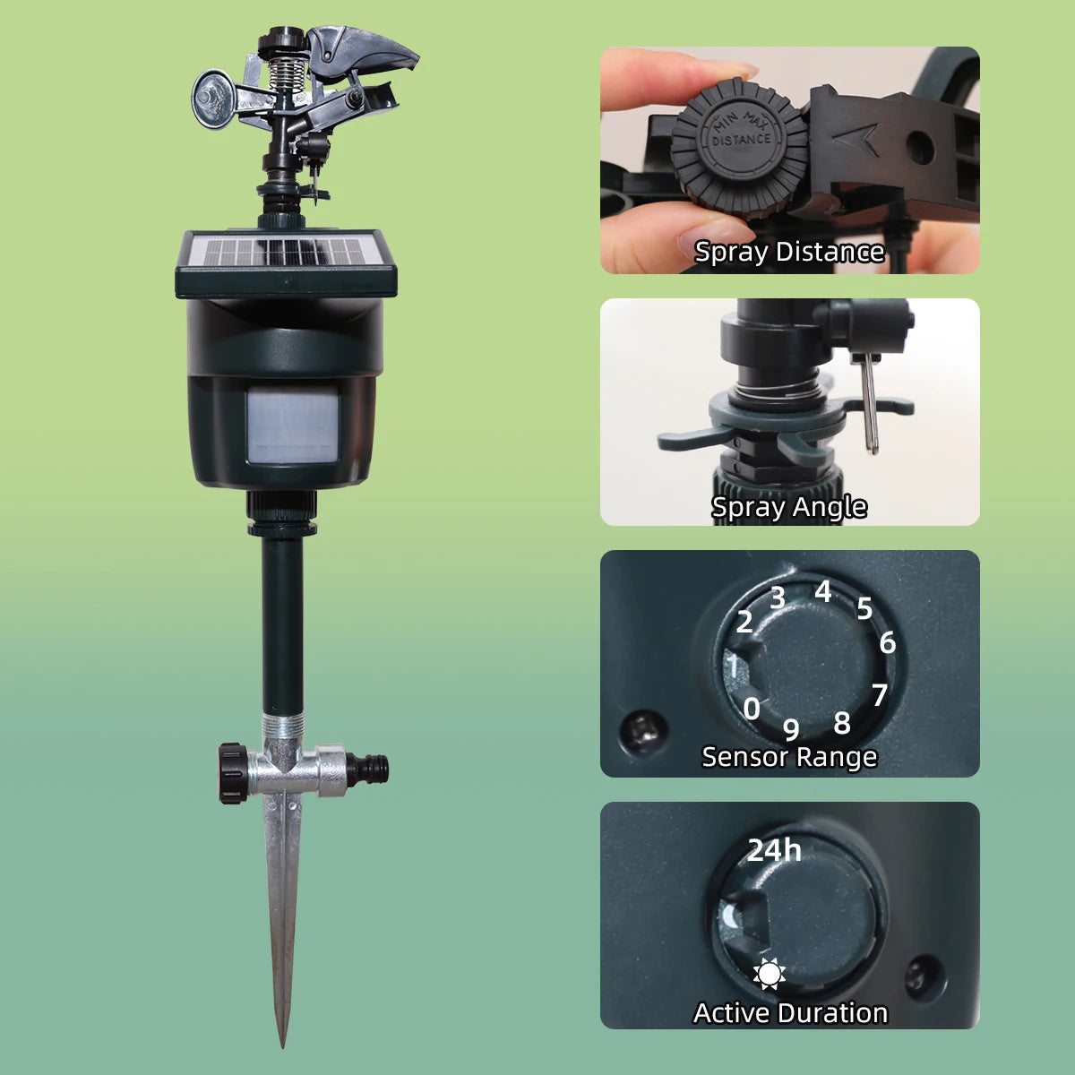 Yardeen Solar Motion Activated Sprinkler With Day And Night Detection