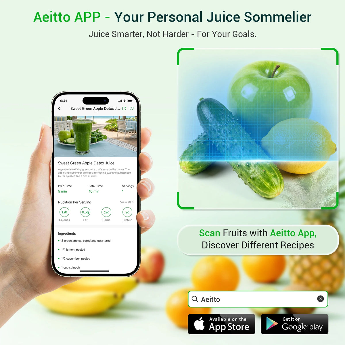 Aeitto Cold Press Masticating Juicer With Reverse Function For Produce