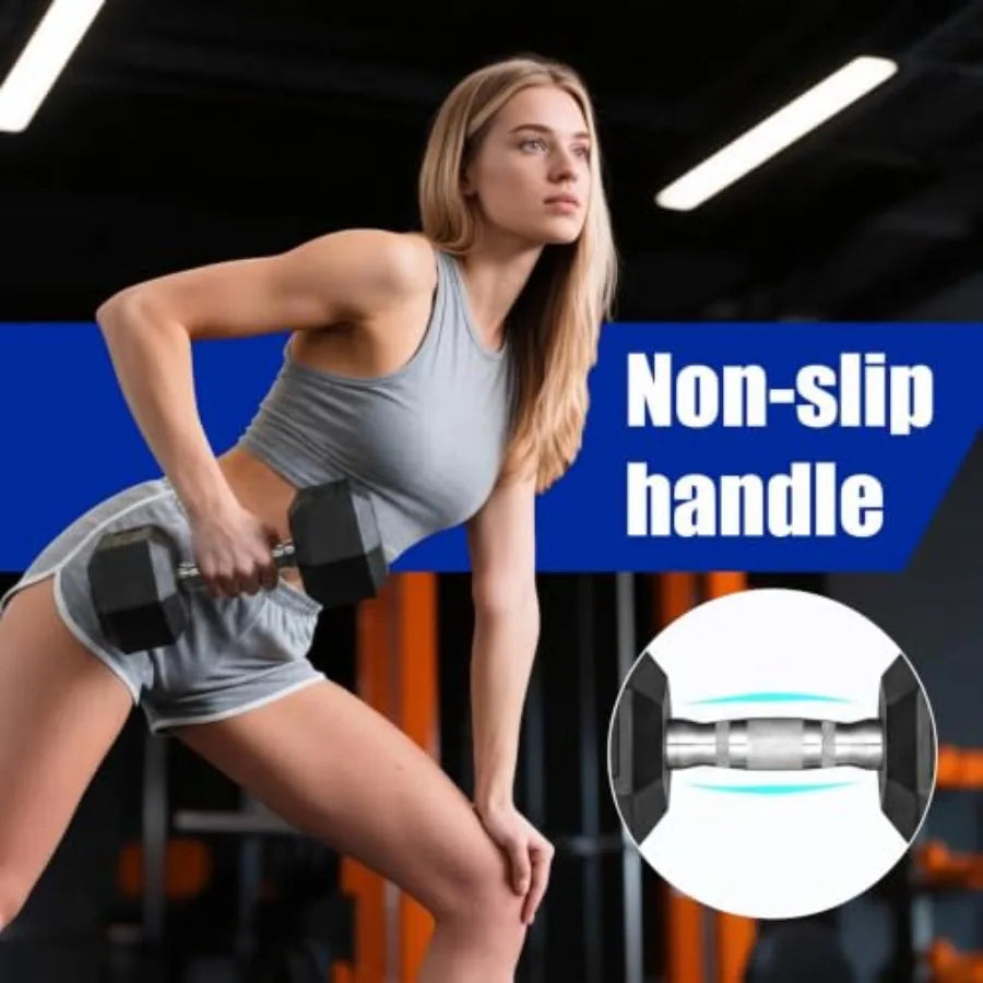 Rubber Coated Hex Dumbbell Set for Strength Training Equipment
