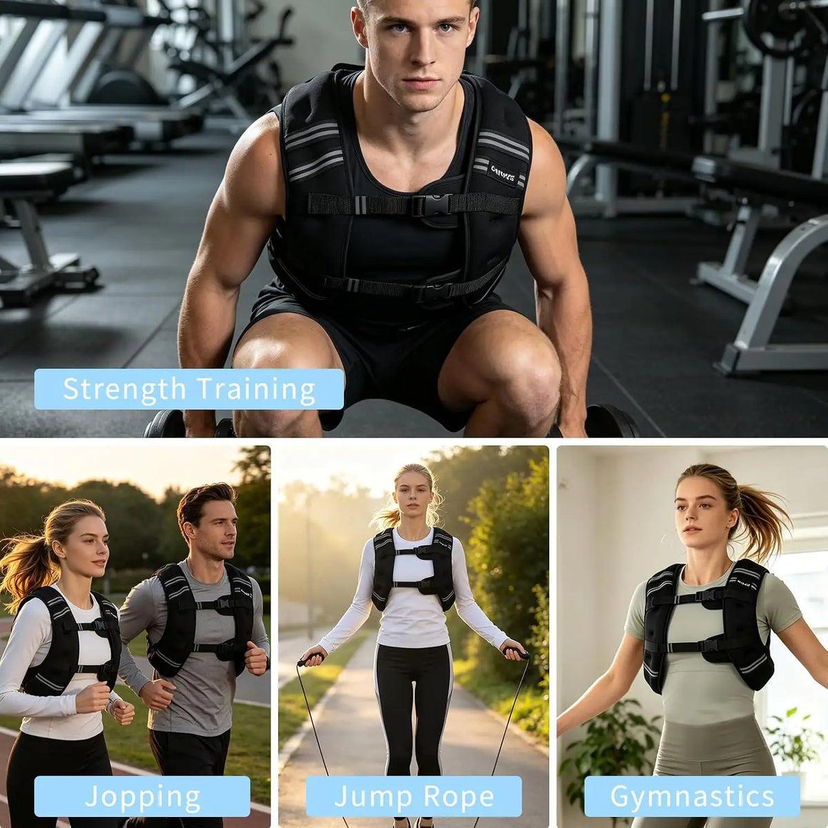 Weighted Workout Vest for Men and Women With Reflective Stripe