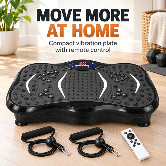 Compact Vibration Plate Exercise Machine With LCD And Resistance Bands