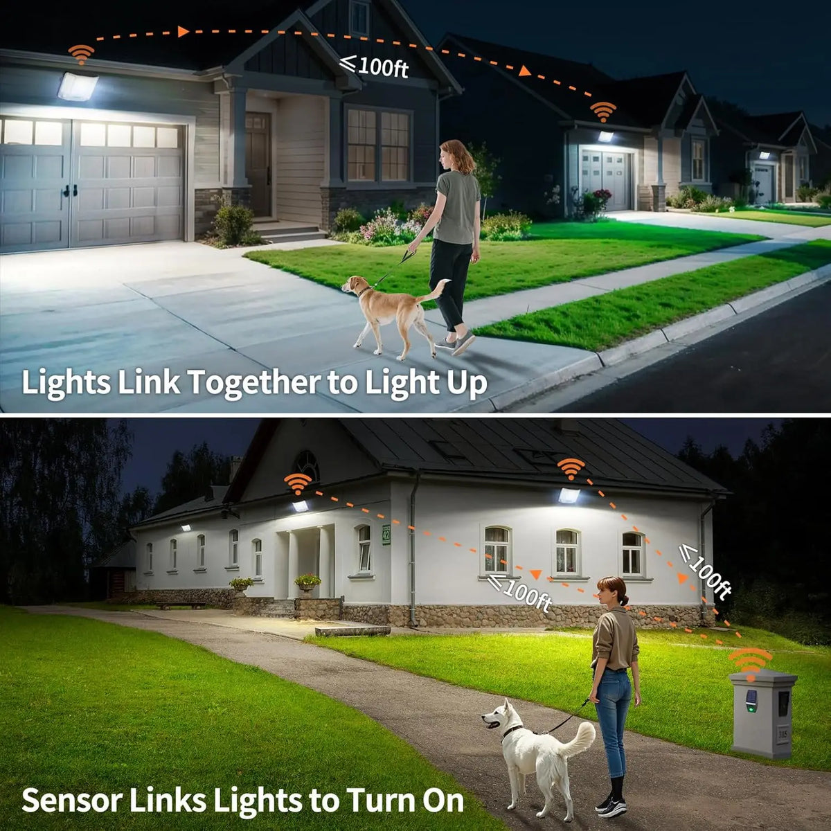 Intelamp Solar Motion Sensor Flood Light for Outdoor Areas