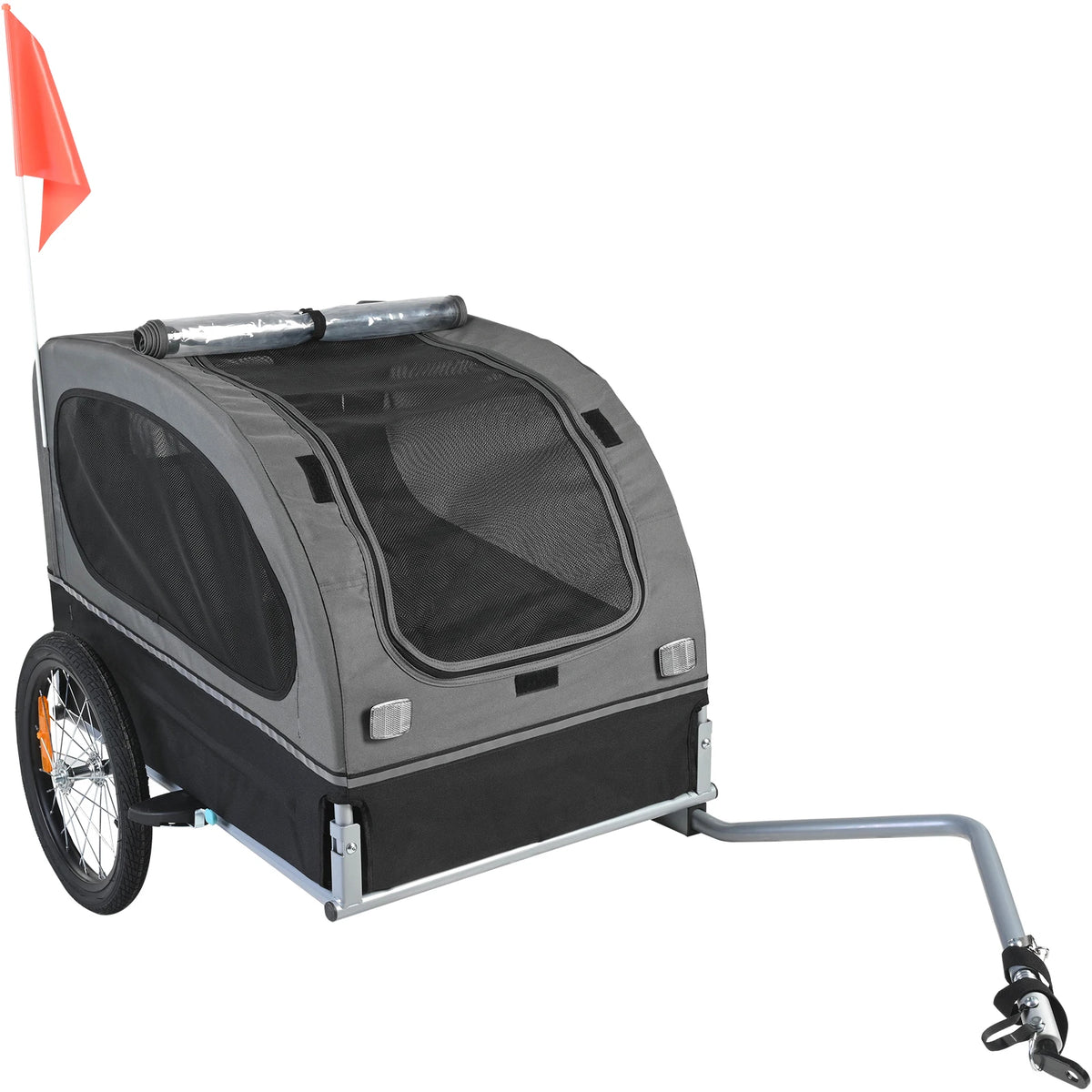 SucceBuy Collapsible Dog Bike Trailer Pet Carrier with Wheels