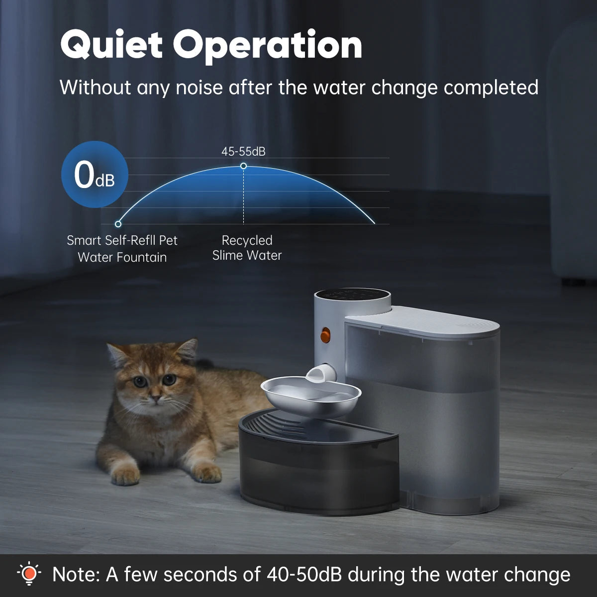 Petgravity Stainless Steel Automatic Cat Water Dispenser With Purifying Bowl