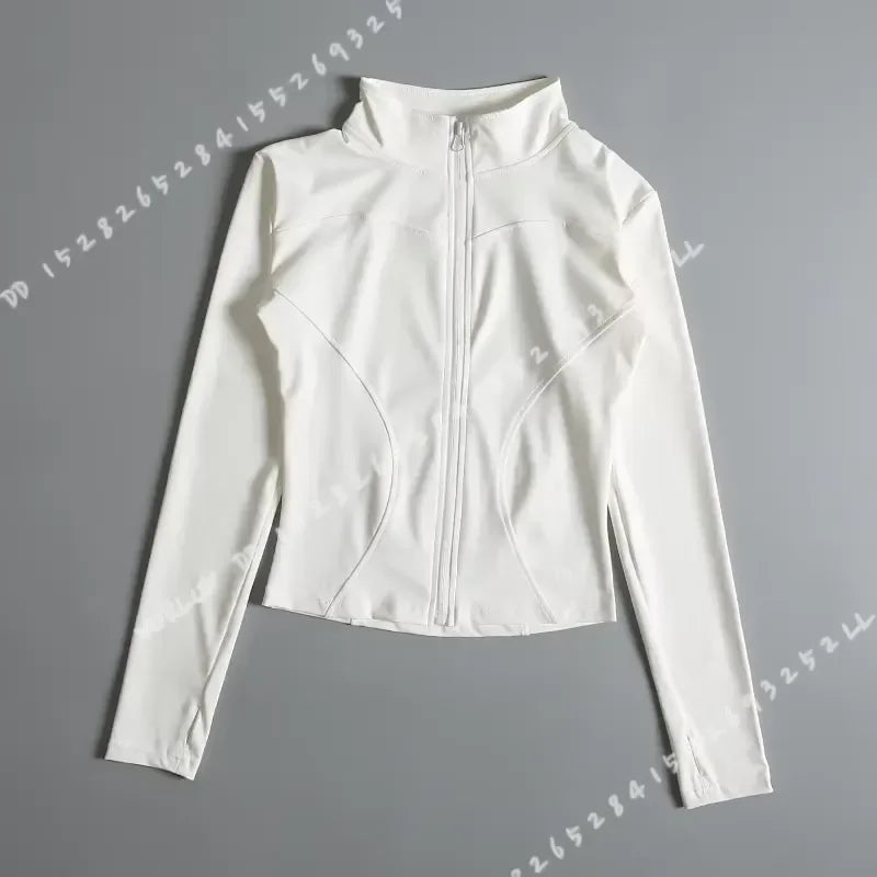 Women's Zip Up Yoga Shirt for Running and Gym Workouts