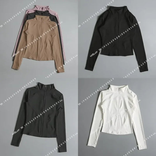 Women's Zip Up Yoga Shirt for Running and Gym Workouts