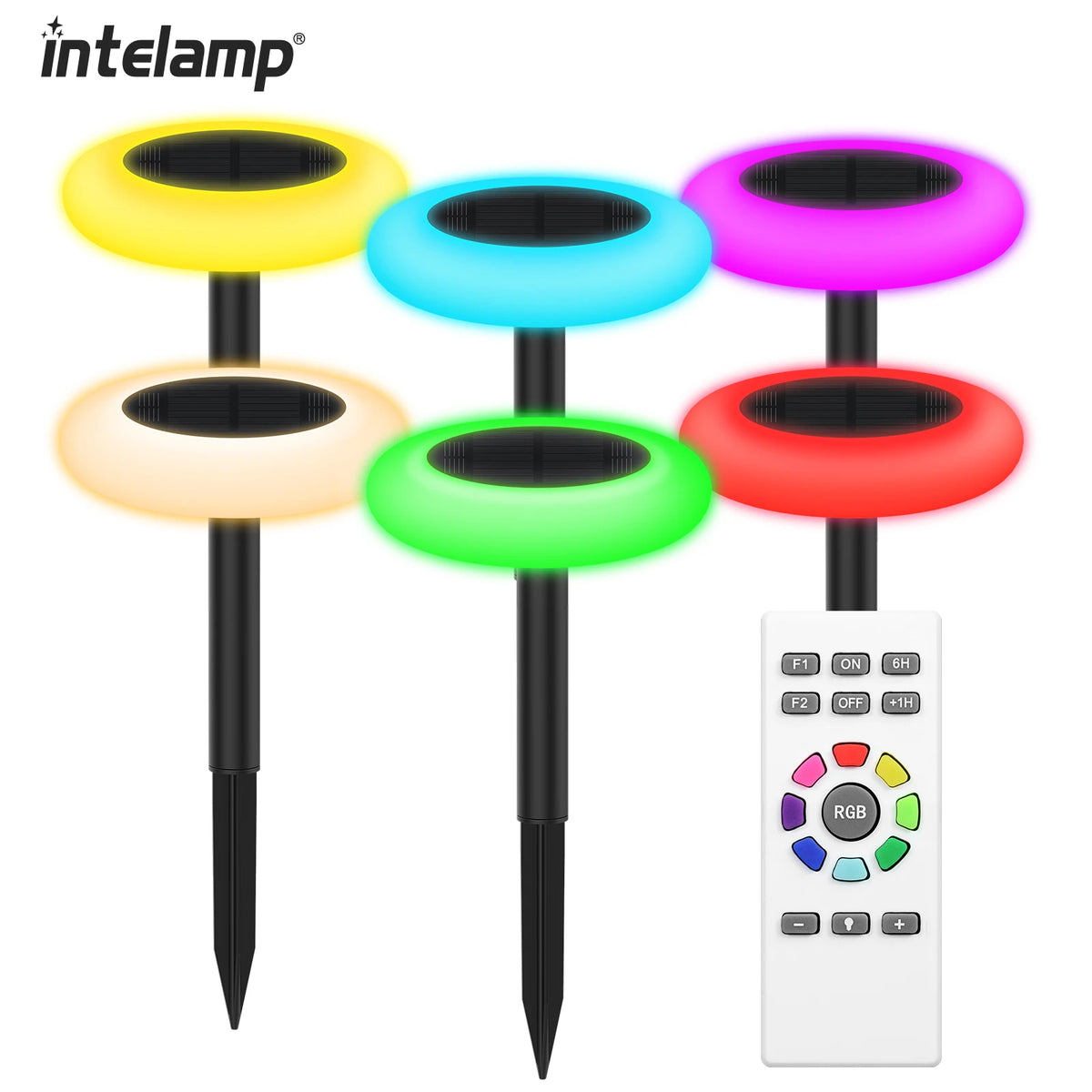 Intelamp Outdoor Solar LED Pathway Lights for Garden and Landscape
