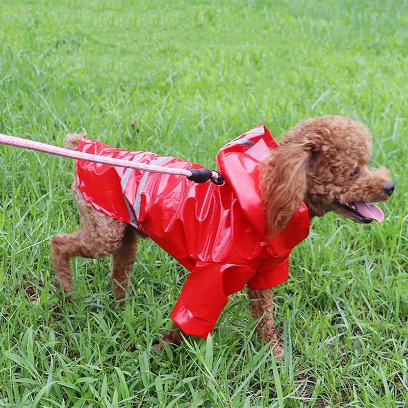 Waterproof Reflective Pet Raincoat With Hood For Dogs And Cats
