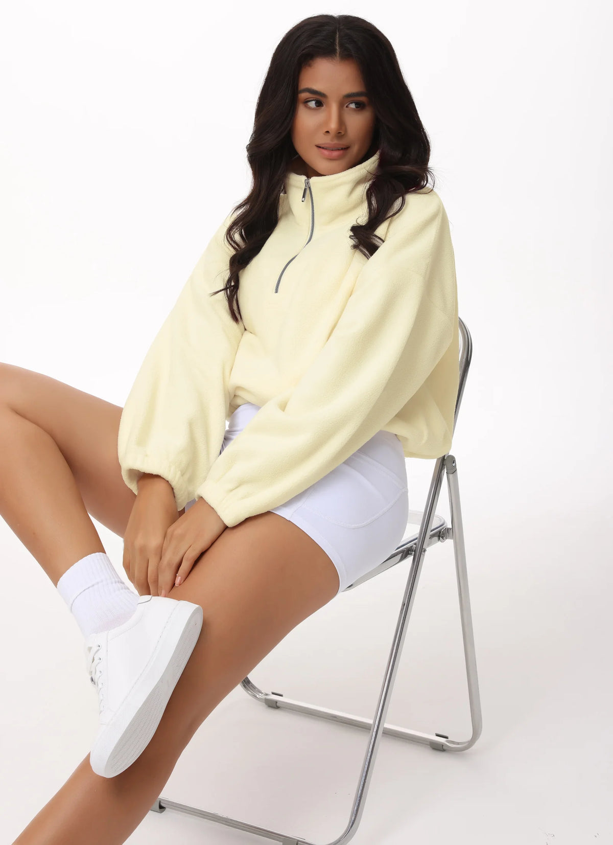 THE GYM PEOPLE Women's Half Zip Fleece Sweatshirt With Pockets