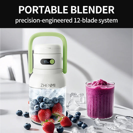 Zhenmi Cordless Blender For Smoothies And Shakes USB Rechargeable