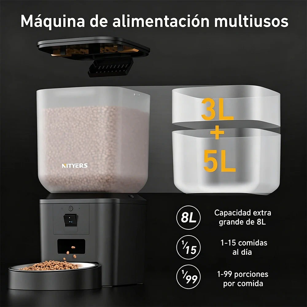 Nityers Smart Cat Feeder With 1080p Camera And Night Vision