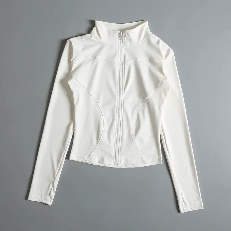 Women's Zip Up Yoga Shirt for Running and Gym Workouts