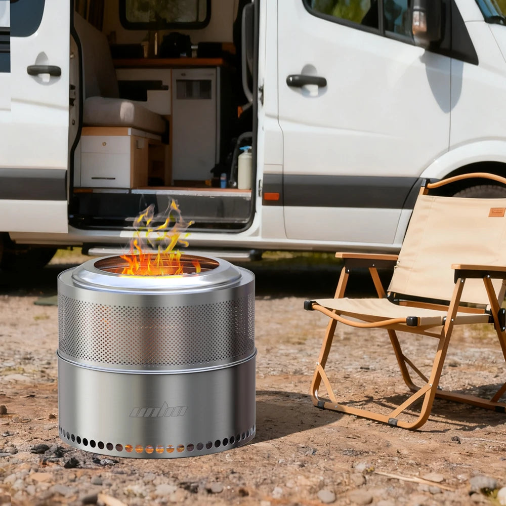 Portable Stainless Steel Smokeless Outdoor Fire Pit For Wood Burning