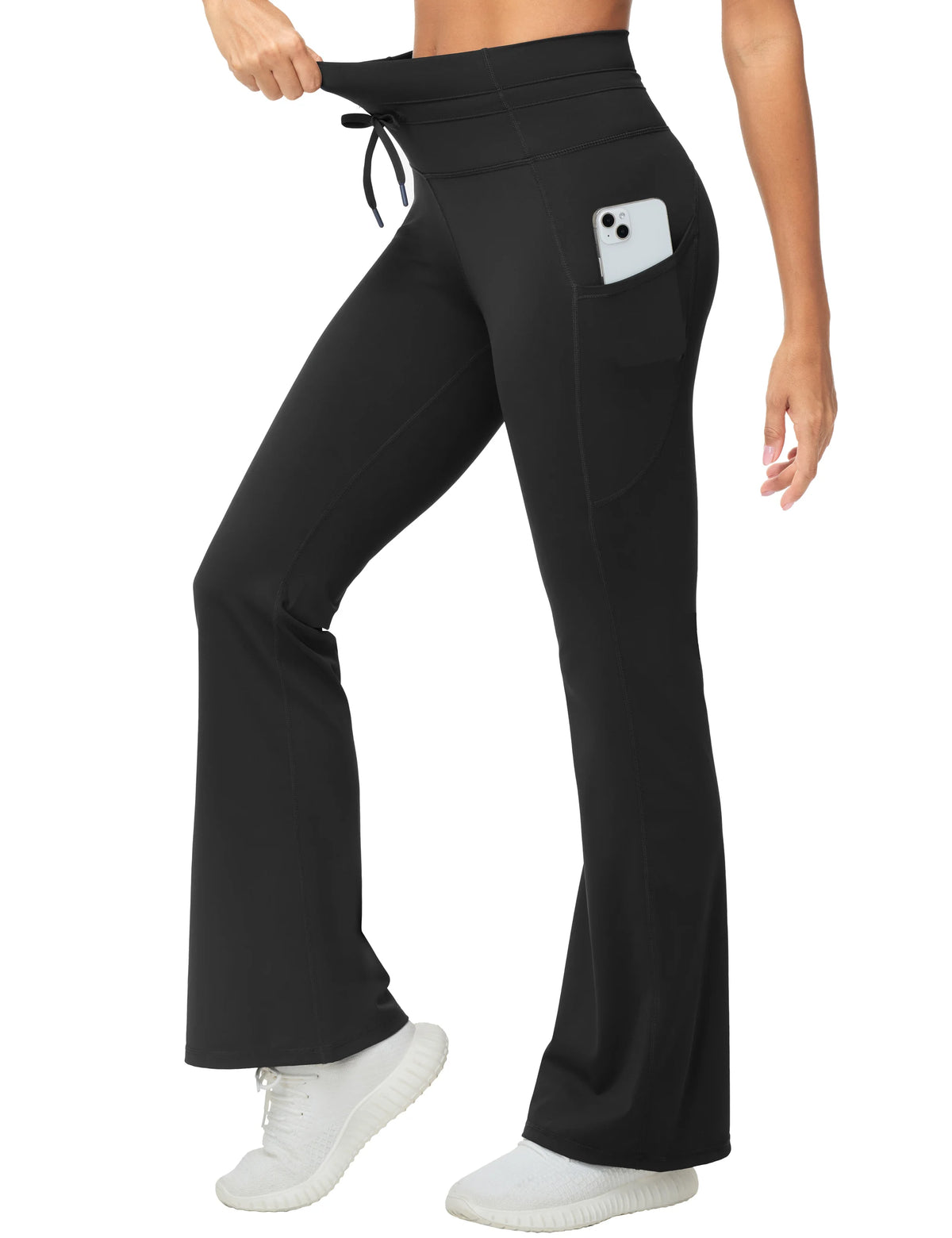 THE GYM PEOPLE Women's Drawstring Flare Yoga Leggings With Pockets