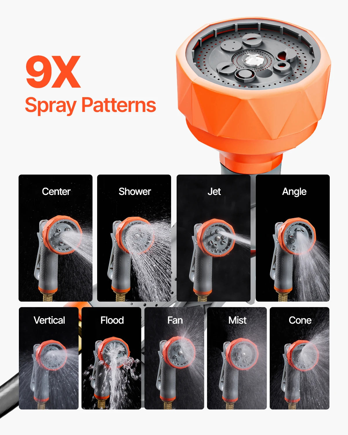 Retractable Wall Mounted Garden Hose Reel With Nine Pattern Nozzle