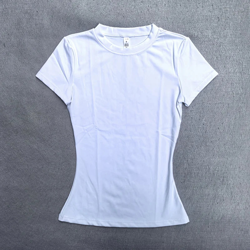 Women's Seamless Short Sleeve Yoga Crop Top for Gym Workouts