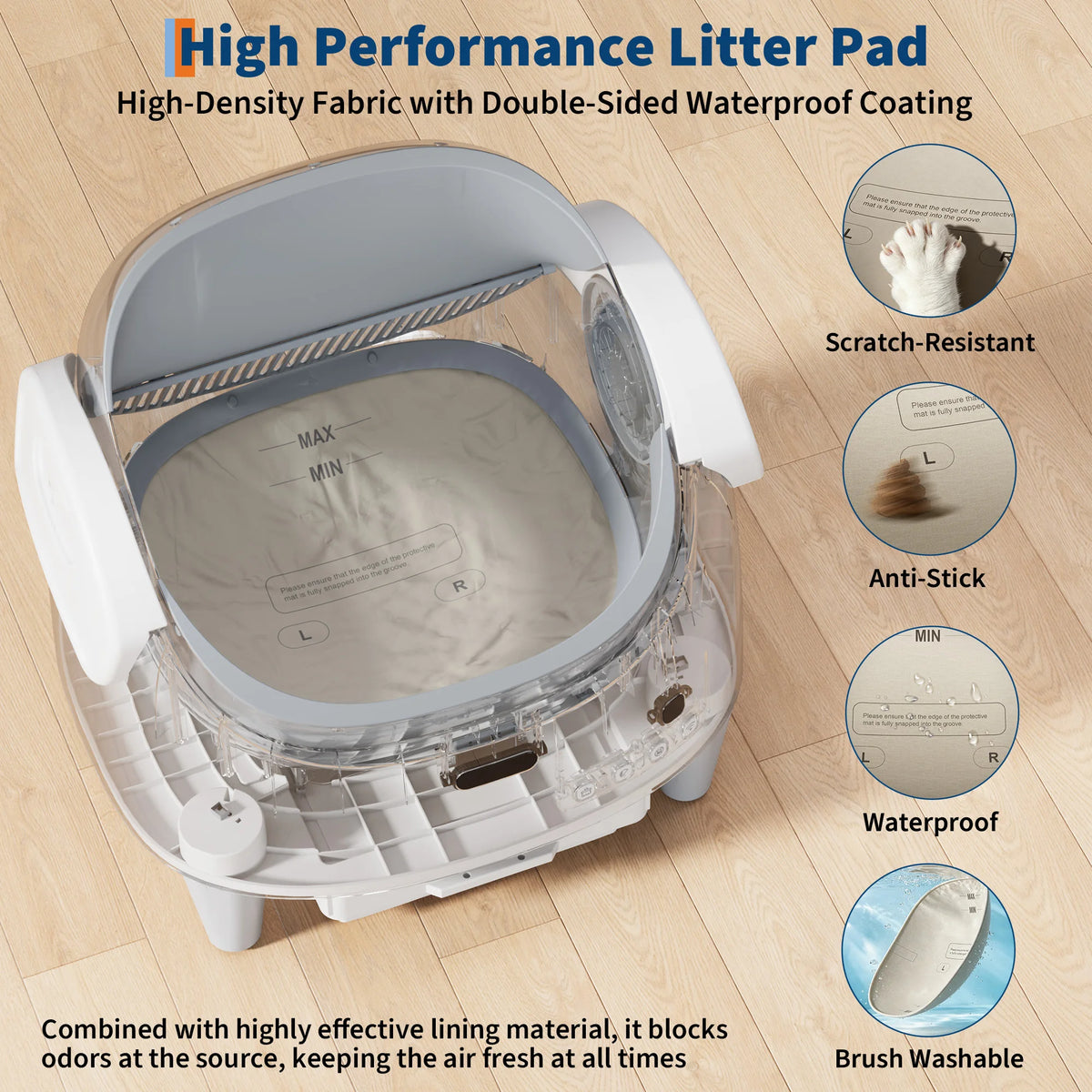 HiMISS Smart Automatic Self Cleaning Open Top Cat Litter Box