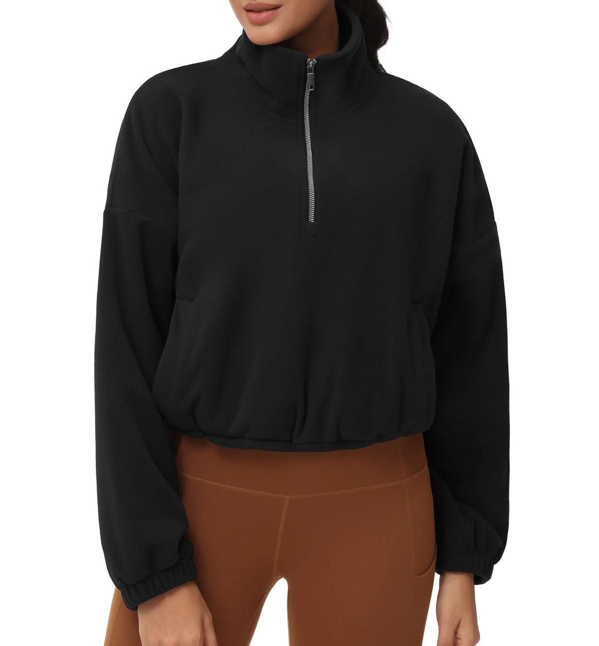 THE GYM PEOPLE Women's Half Zip Fleece Sweatshirt With Pockets