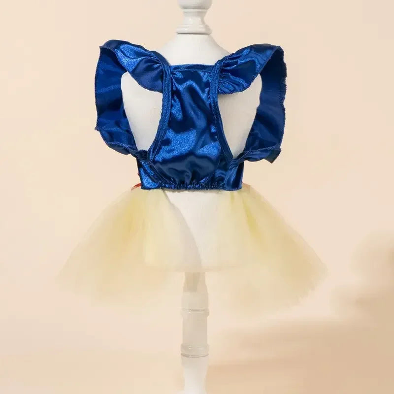 Printed Princess Pet Dress With Bow For Dogs And Cats