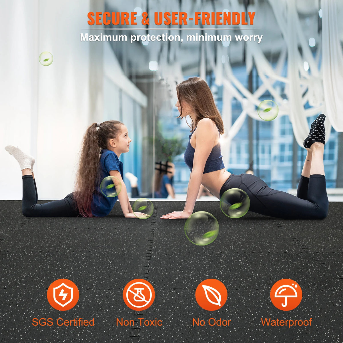 SucceBuy Interlocking Gym Floor Mats For Home Workout And Fitness Training