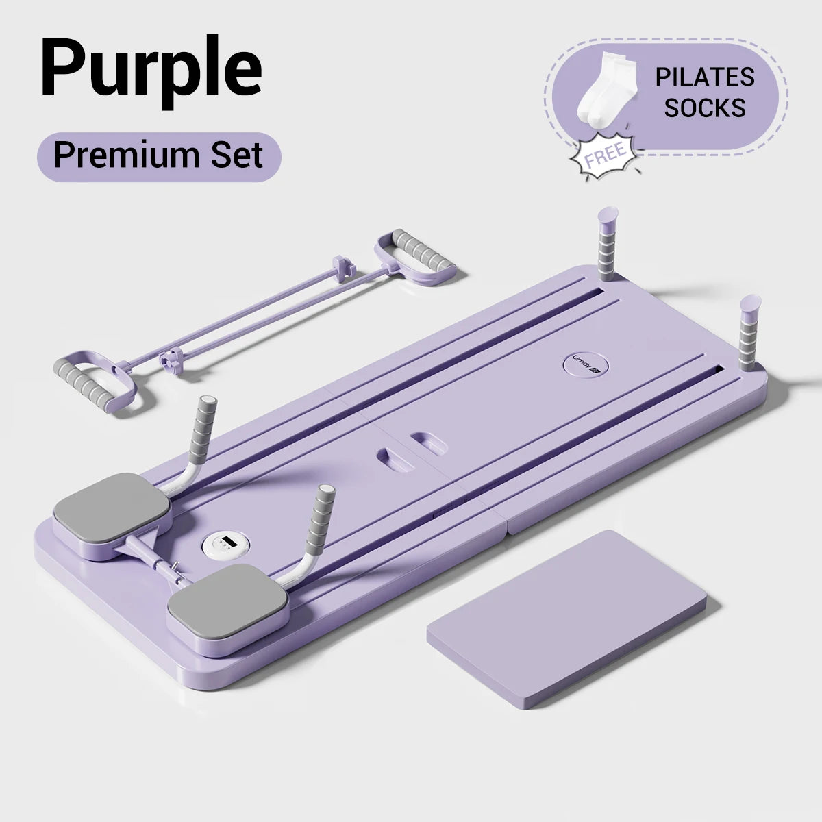 UMAY Foldable Pilates Board Abdominal Trainer With Resistance Tubes