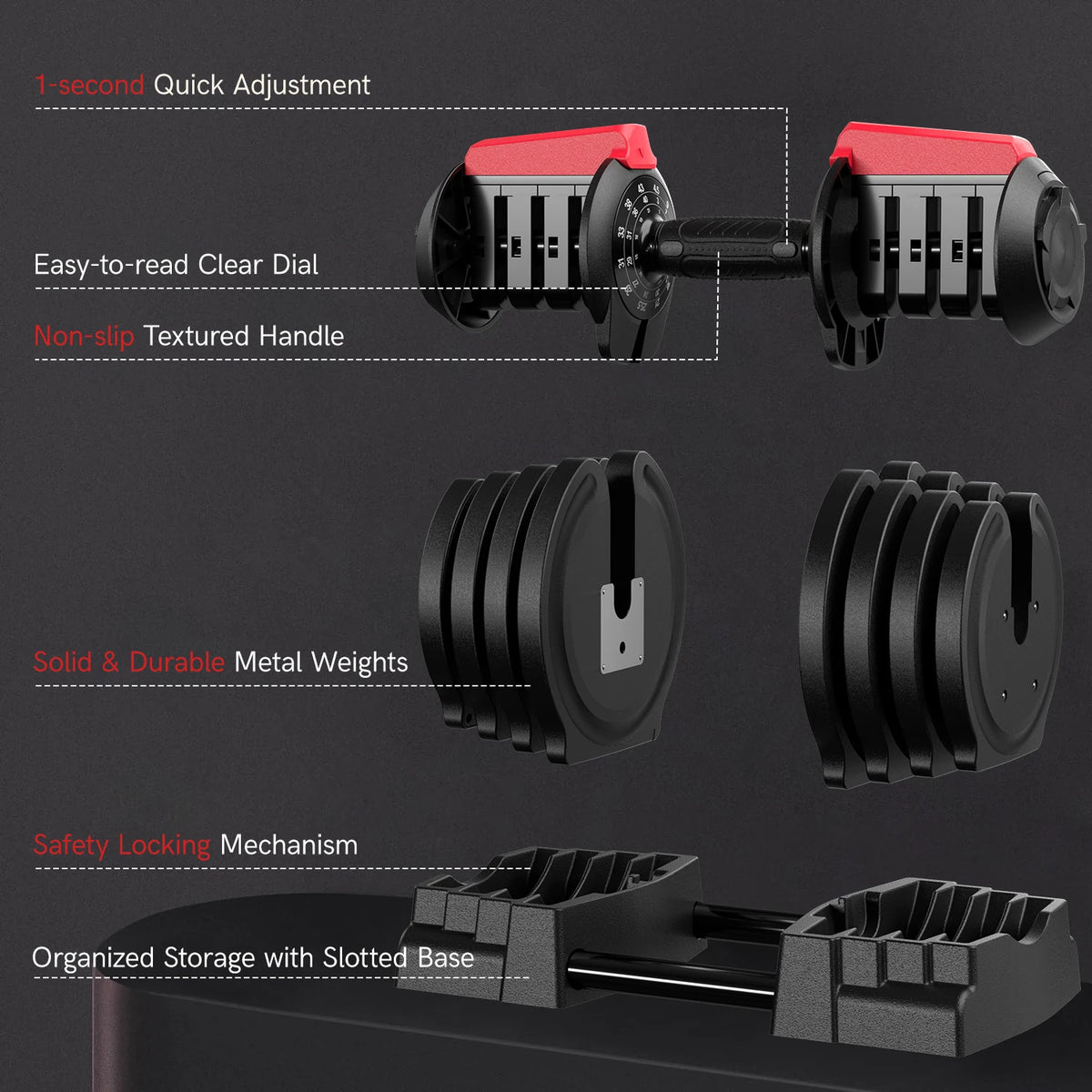 AIRHOT Adjustable Dumbbell Set With Barbell And Kettlebell