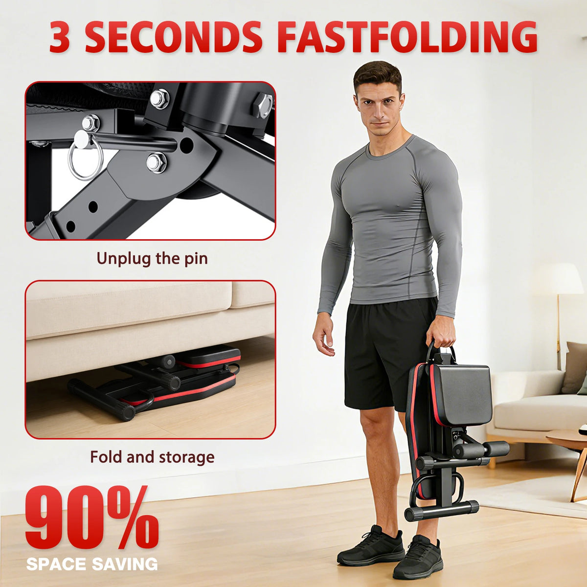 Foldable Multi Functional Dumbbell Bench for Full Body Strength Training
