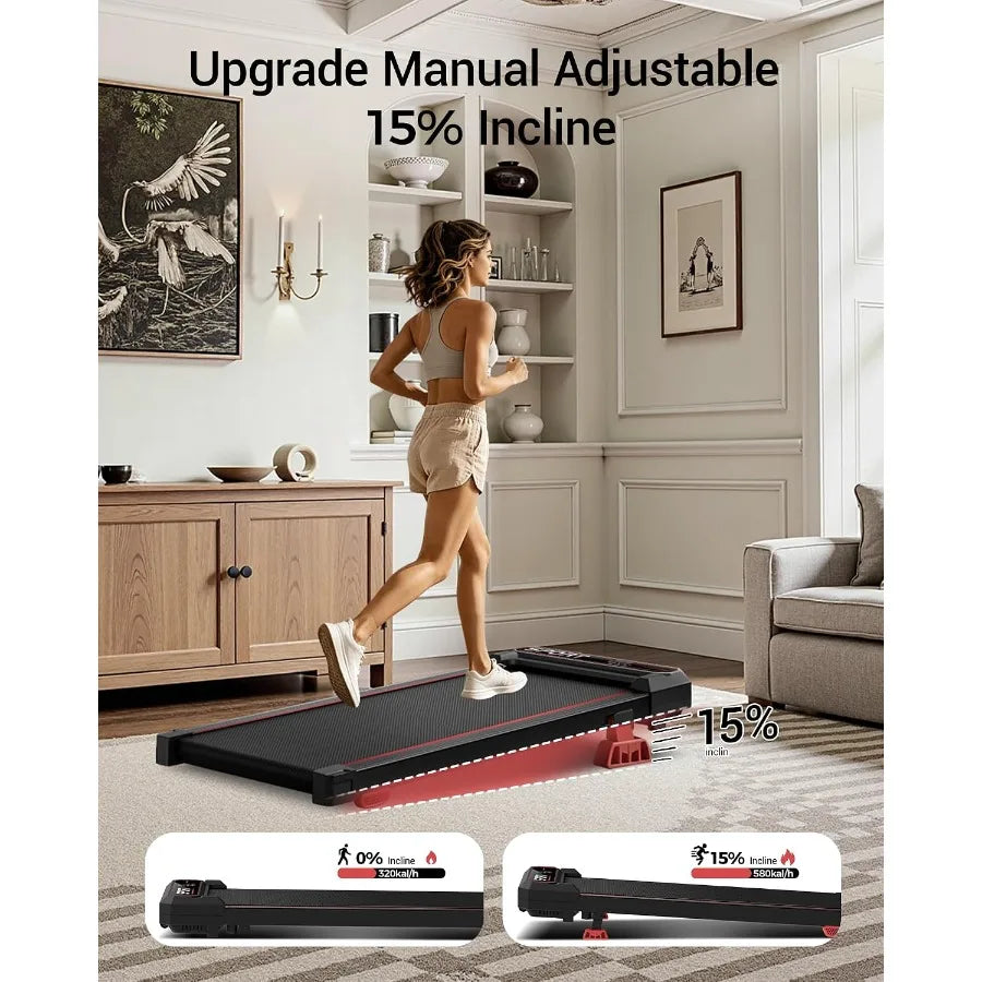 Incline Walking Pad With Vibration Plate For Home Fitness